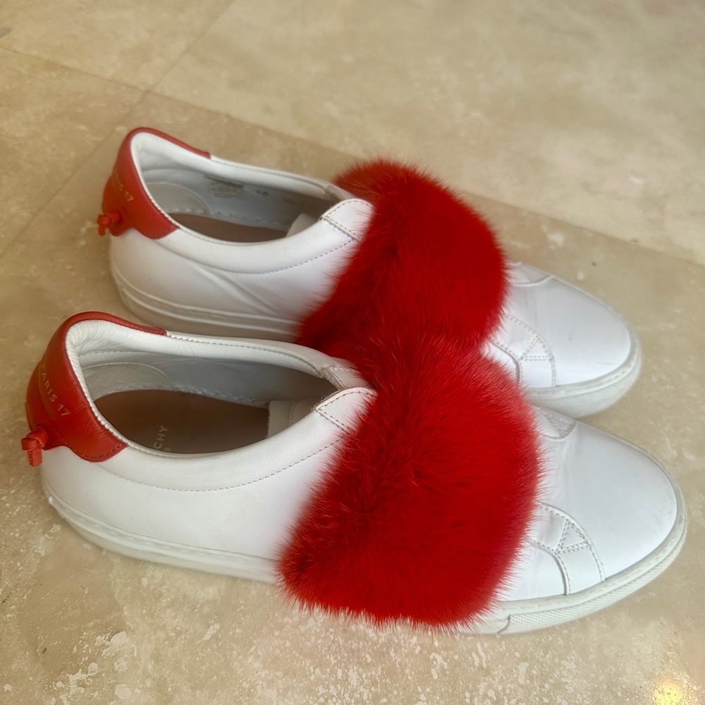 Givenchy 2017 ** LIMITED** White and Red Fur Sneakers